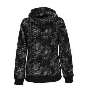Girls Sweatshirt  Printed design with zipper black
